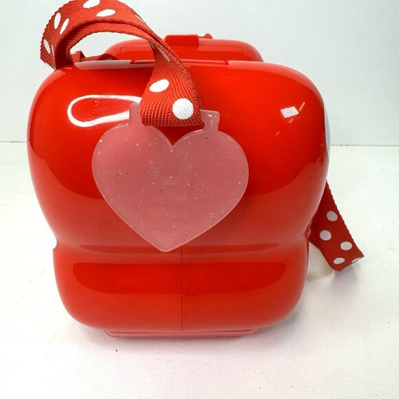 Disney Tokyo Japan Popcorn Bucket Minnie Mouse Bow Red Polka Dot Strap Container - Picture 7 of 9